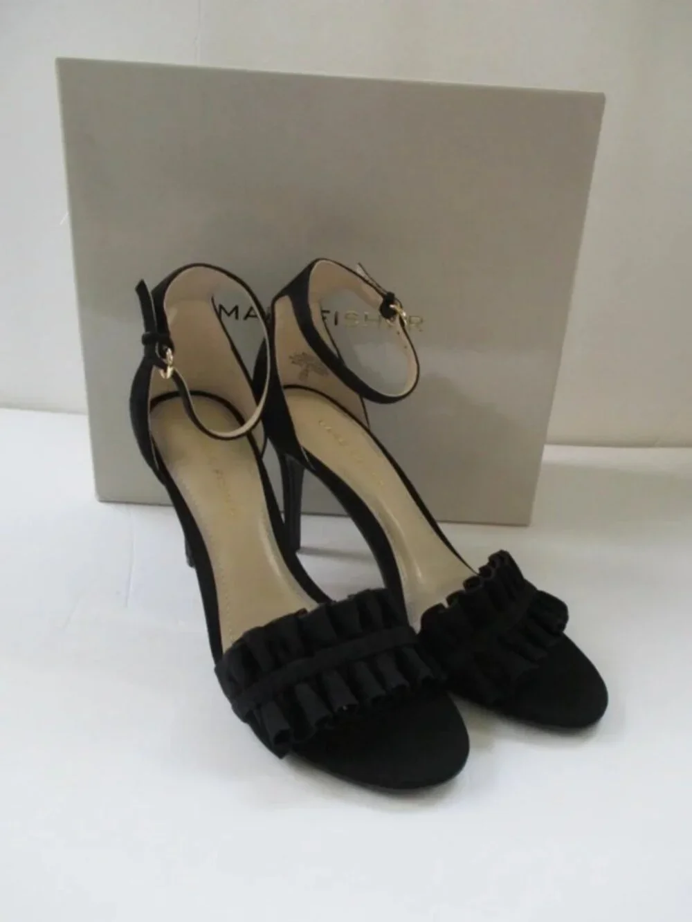 Marc Fisher Balyda Sandal High Heels Black Suede Size 7M-NIB